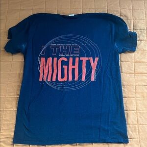 I the mighty - Navy Blue Graphic T-Shirt with Red Print